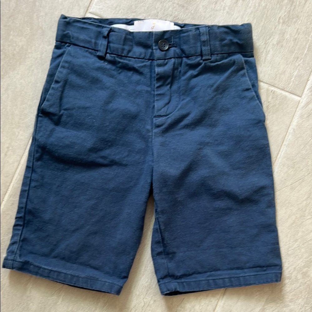 Jacadi Blue Flat Front Shorts Tailored Cotton